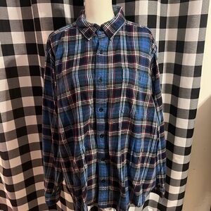 Woolrich Blue and Red Plaid Button-Down Shirt